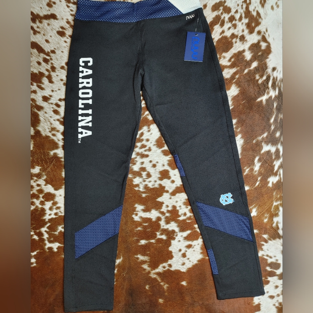 NWT NUYU Carolina Licensed Yoga Legging w Mesh insert,  Black XL